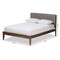 Baxton Studio Leyton Light Grey and Brown Finish Wood Queen Size Platform Bed 135-7379 - alternate 2
